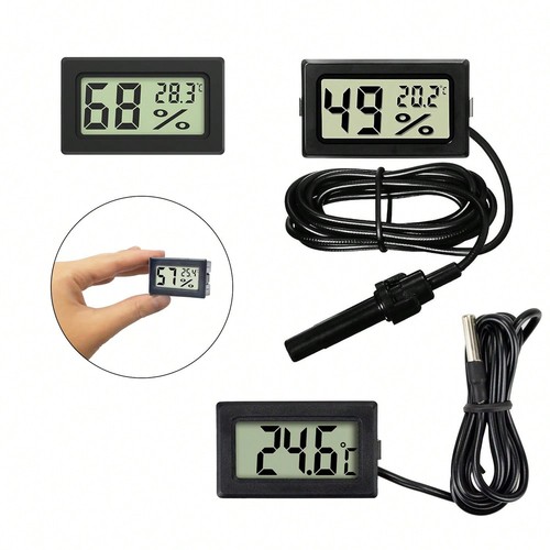 1pc black digital thermometer - 1pc,