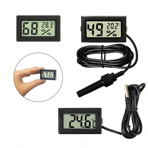 1pc black digital thermometer - 1pc,